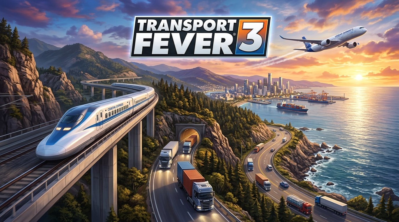 Transport Fever 3 Chega Hoje (29/09) ao PS5, Xbox Series X/S e PC com Gráficos Fotorrealistas e Logística Total!